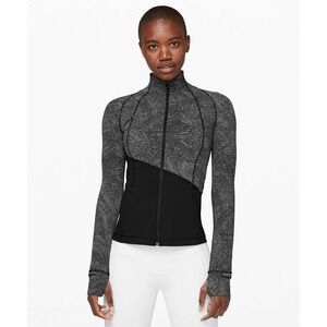 Lululemon Define Jacket Size 10 Asym Free Spirit Ice Grey Black Special Edition
